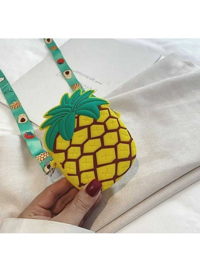 EITHEO Girls Mini Cute Pineapple Silicon sling Bag Crossbody Kids Girl's Shoulder Messenger Side Small Bag for casual party messenger bag for women Coin wallet purse party zipper pocket Travel Bag - Image 5