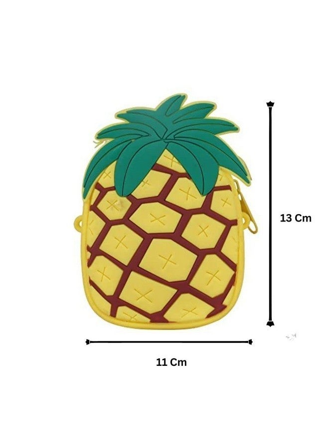 EITHEO Girls Mini Cute Pineapple Silicon sling Bag Crossbody Kids Girl's Shoulder Messenger Side Small Bag for casual party messenger bag for women Coin wallet purse party zipper pocket Travel Bag - Image 3