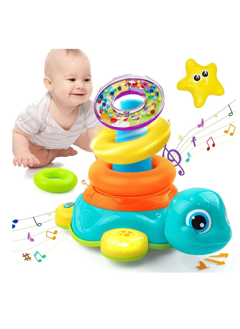 SYOSI Baby Toys 6 to 12 Months Musical Stacking Toys for 1 2 3 Years Old Boys Girls Educational Sensory Toys for Babies Light Up Infant Toddlers Gifts Rattle Toy for 7 8 9 10 12-18 Months Birthday Christmas  - Image 1