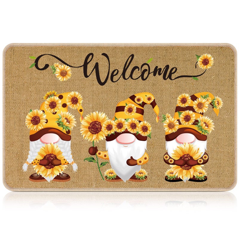 Zhanmai Welcome Mats Door Mat Indoor Entrance Cute Decorative Outdoor Doormats Non Slip Outside Door Mats for Front Spring Rugs 16 x 28Sunflower