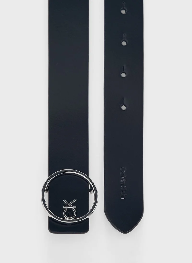 CALVIN KLEIN Logo Detailed None Allocated Hole Buckle  Belt