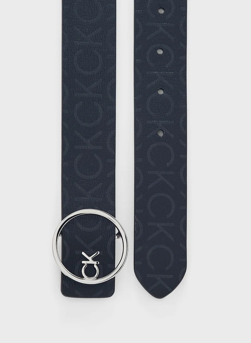 CALVIN KLEIN Logo Detailed None Allocated Hole Buckle  Belt
