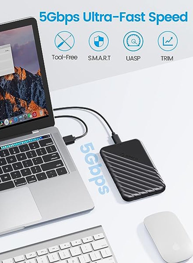 Orico Renewed - 2.5 inch External Hard Drive Enclosure USB 3.0 to SATA III for 7mm and 9.5mm SATA HDD SSD Tool Free [UASP Supported] Black (25PW1-U3) - Image 2