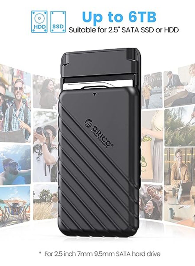 Orico Renewed - 2.5 inch External Hard Drive Enclosure USB 3.0 to SATA III for 7mm and 9.5mm SATA HDD SSD Tool Free [UASP Supported] Black (25PW1-U3) - Image 3