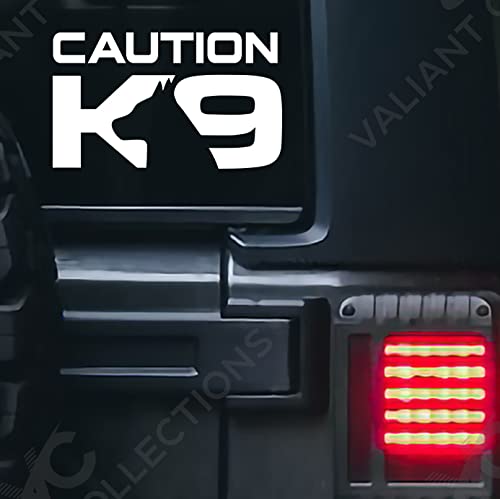 VALIANT COLLECTIONS Caution K9 StickersVinyl Decal for Car and Van Indoor and Outdoor use for Long LastingWaterproof Stickers for Waterbottle and Laptop Removable Sticker for Mirror VC 402 - Image 1