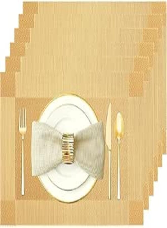Versatile thermal placemat, 6 x 1 (30 x 45 cm), set of 6 for serving hot dishes, yellow color