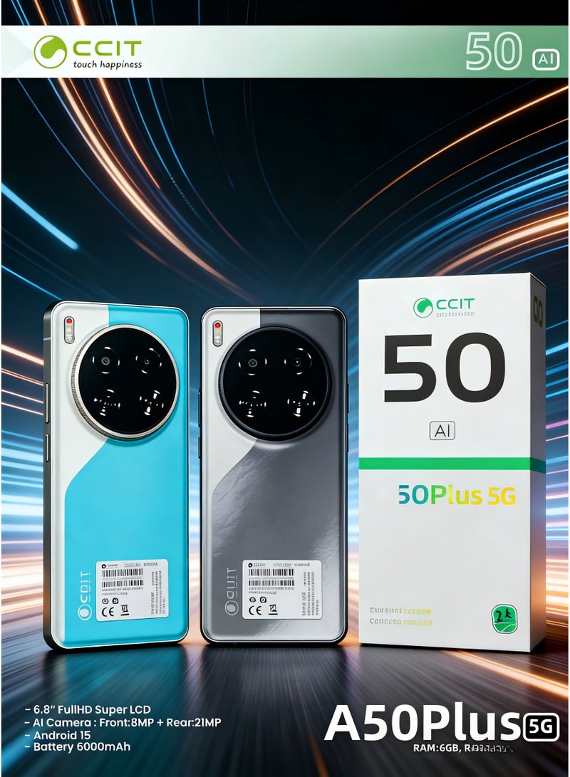 CCIT A50Plus 5G Smartphone - 6.8" FullHD Display, 6GB RAM, 128GB ROM, 6000mAh Battery, Android 15 - Image 4
