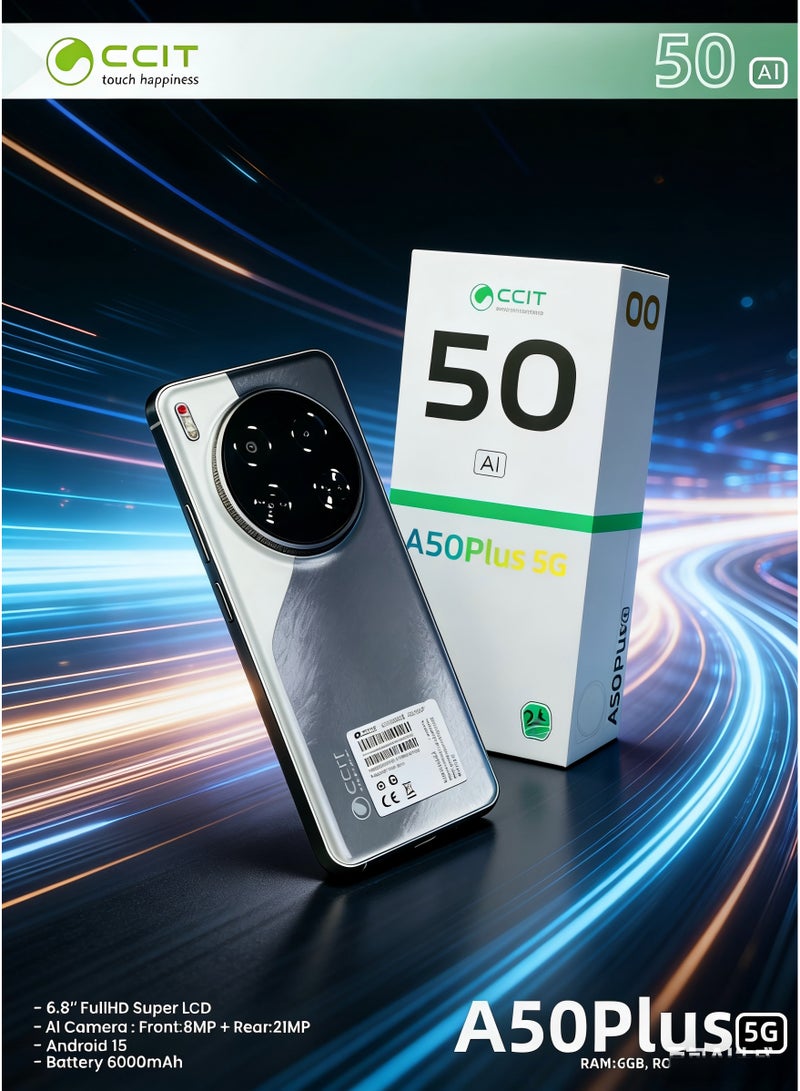 CCIT A50Plus 5G Smartphone - 6.8" FullHD Display, 6GB RAM, 128GB ROM, 6000mAh Battery, Android 15 - Image 5