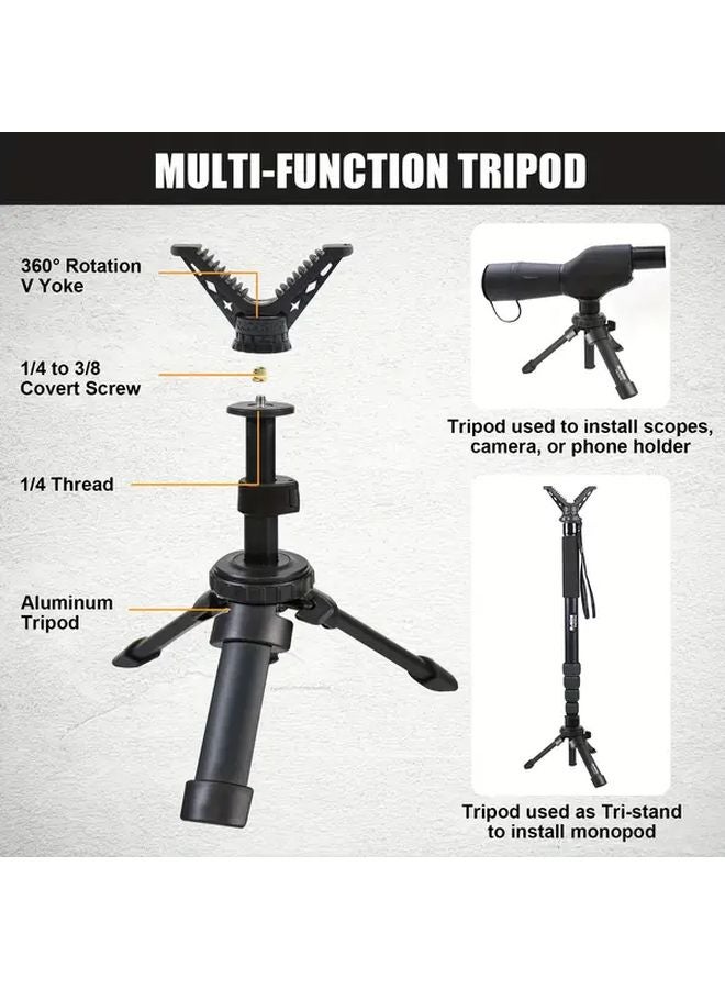 HTPT671 Lightweight Aluminum Hunting Camera Tripod With Removable V Yoke Head - Image 3