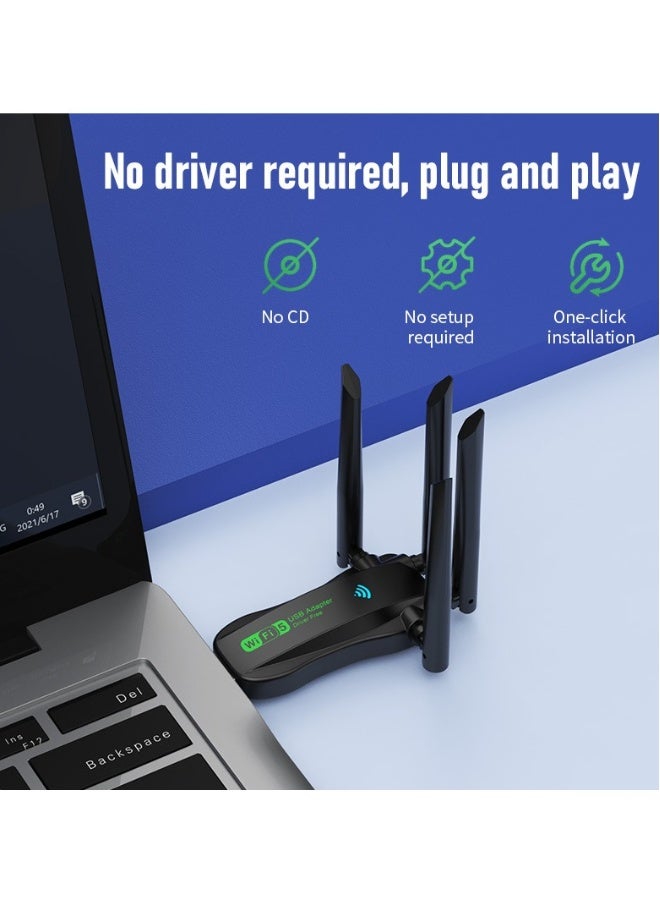 بطاقة شبكة لاسلكية USB3.0 بسرعة 600M، مزدوجة النطاق 5.8G للكمبيوتر، جهاز استقبال واي فاي متصل بالهاتف المحمول، إشارة نقطة ساخنة تمر عبر الجدار - Image 5