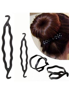 Maahal ™ Set Of 2 Small Or Medium Size Styling Clip Bun Maker (Black)  - Image 2