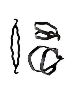 Maahal ™ Set Of 2 Small Or Medium Size Styling Clip Bun Maker (Black)  - Image 5