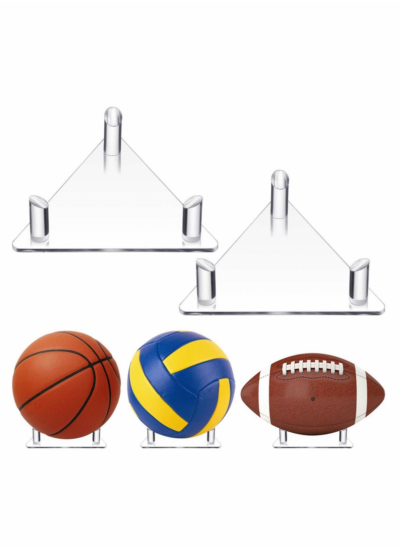 Excefore Acrylic Ball Stand Display Holder Sports Ball Storage Rack for Football Basketball Volleyball and Soccer Ball (Transparent)2 PCS  - Image 1