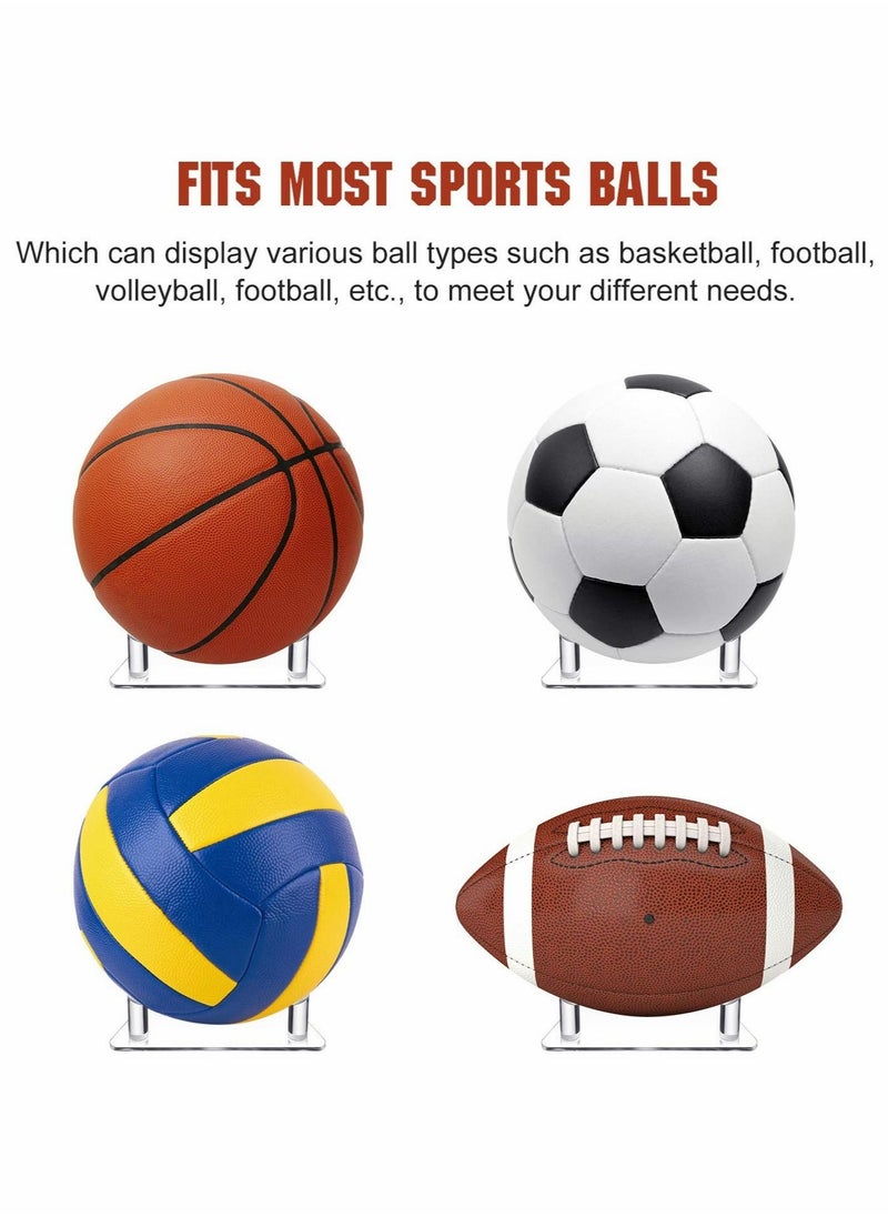 Excefore Acrylic Ball Stand Display Holder Sports Ball Storage Rack for Football Basketball Volleyball and Soccer Ball (Transparent)2 PCS  - Image 3