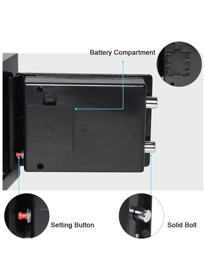 HOMESTAR Mini Electronic Deluxe Digital Security Safe Box With Keypad Lock and Physical Key For Home Office Hotel Jewelry Passport Watches Cash Storage - Image 5