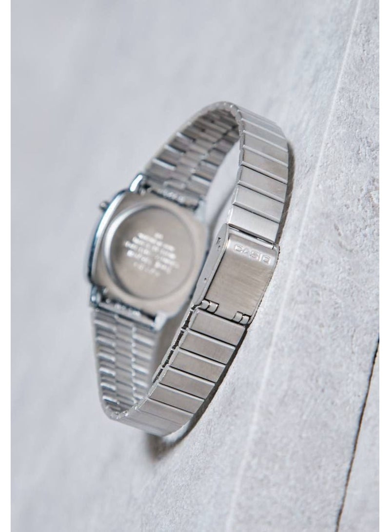 Casio Silver Digital Watch for Women | Classic Retro Stainless Steel Waterproof Alarm Timer Watch - Image 3