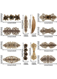 Geyoga 12 Pieces Vintage Metal Hair Clips Retro French Hair Barrettes Minimalist Hair Clip Geometric Hollow Hair Pins For Women Girls (Style Set 1)  - Image 3