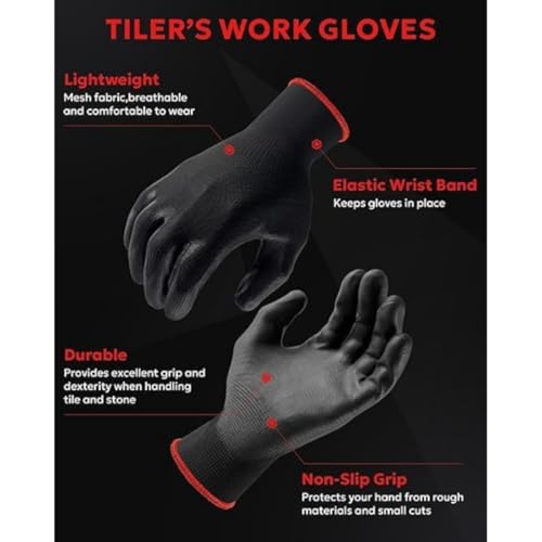 SR TRENDS Safety Gloves - Nylon Nitrile Coated Industrial & Home Cut Resistant Hand Gloves (BLACK (PU COATED), PACK OF 24 PAIRS) - Image 4