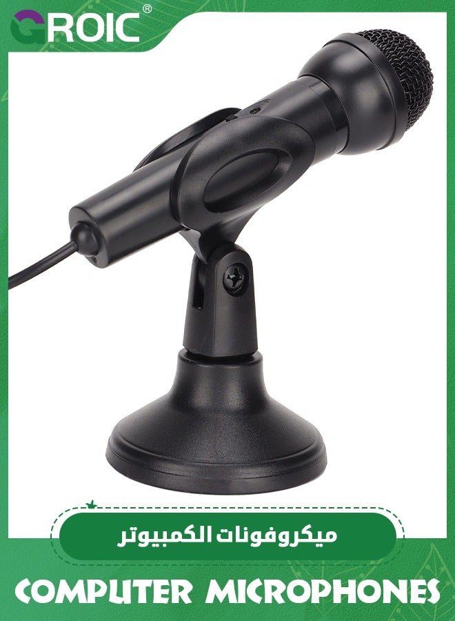 GROIC Microphone for Computer Computer Microphone, USB Plug and Play Omnidirectional Mic with Desktop Stand for Gaming, Studio, for PC, Laptop - Image 1