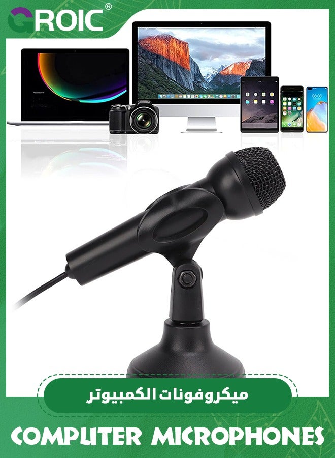 GROIC Microphone for Computer Computer Microphone, USB Plug and Play Omnidirectional Mic with Desktop Stand for Gaming, Studio, for PC, Laptop - Image 3