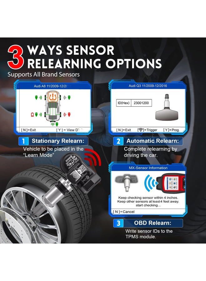 Autel MaxiTPMS TS508WF Relearn Tool (Original 2025 New) Upgraded of TS508, TS601, Program MX-Sensors(315/433 MHz), Activate/Relearn All Sensors, TPMS Reset, Read/Clear TPMS DTCs, Free Update - Image 5