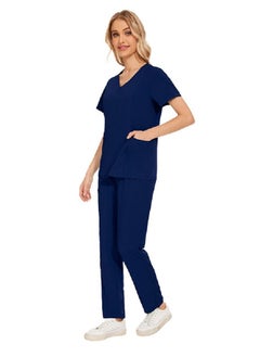 Gasin Medical Scrub, Women's Medical Scrub, Dark Blue, Medical Uniform, Medical Scrub Set  - Image 1