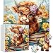 PICKFORU Highland Cow Puzzles for Adults 1000 Pieces Flower Book Cute Cow Themed Floral Garden Nature Animal Plant Jigsaw Puzzle - Image 4