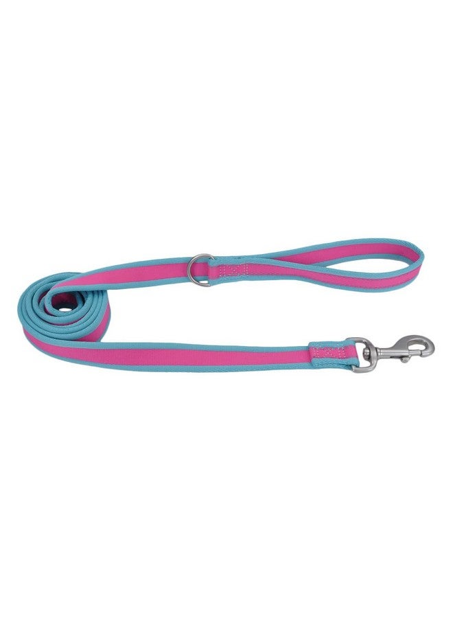 كوستال - مقود كلب عاكس احترافي - مقود كلب بطول 6 أقدام مع حلقة على شكل حرف D - لون فوشيا مع أزرق مخضر - 3/4 بوصة × 6 أقدام - Image 1
