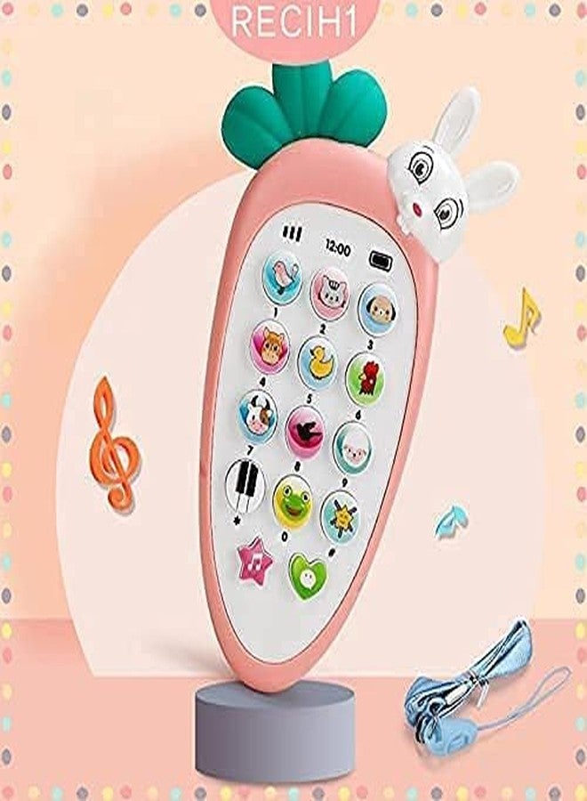 TRENDERA | Style Cute Rabbit Face Pretend Play Cell Phone Toy for Kids, Toddlers with Music, Ringtones, Lights - Birthday Party Favors and Gifts for Boys and Girls (Multicolor) - Image 2