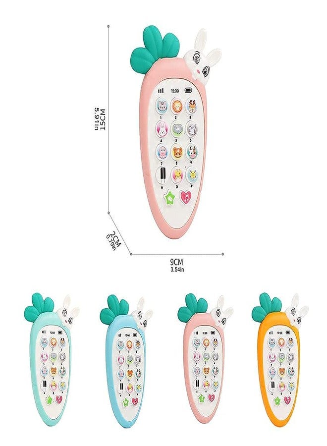 TRENDERA | Style Cute Rabbit Face Pretend Play Cell Phone Toy for Kids, Toddlers with Music, Ringtones, Lights - Birthday Party Favors and Gifts for Boys and Girls (Multicolor) - Image 3