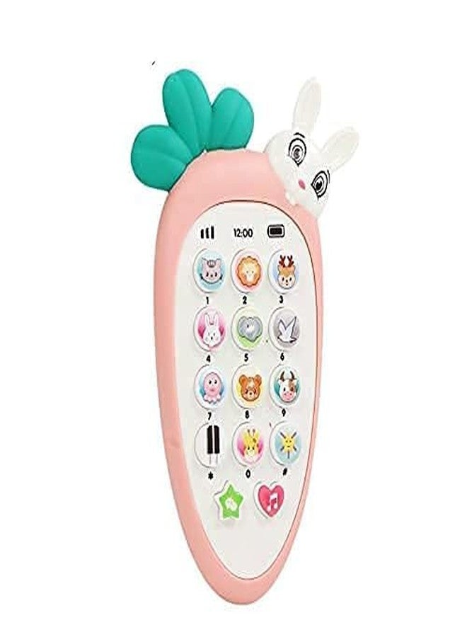 TRENDERA | Style Cute Rabbit Face Pretend Play Cell Phone Toy for Kids, Toddlers with Music, Ringtones, Lights - Birthday Party Favors and Gifts for Boys and Girls (Multicolor) - Image 1