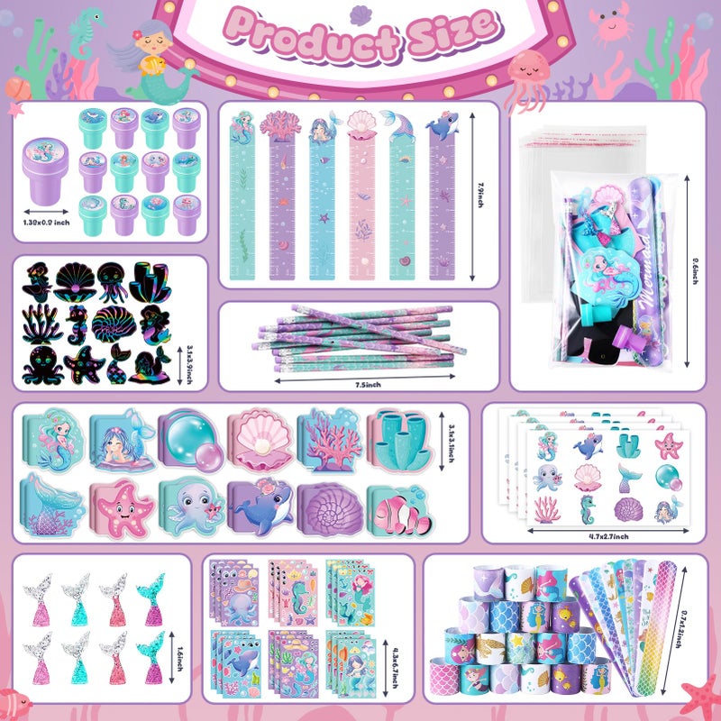 BenLouis 120Pcs Mermaid Party Favors Little Mermaid Pencils Stickers School Stationery Bulk for Kids Sea Birthday Decor Baby Shower Candy Goodie Bag Stuffer Classroom Rewards Pinata Supplies - Image 3
