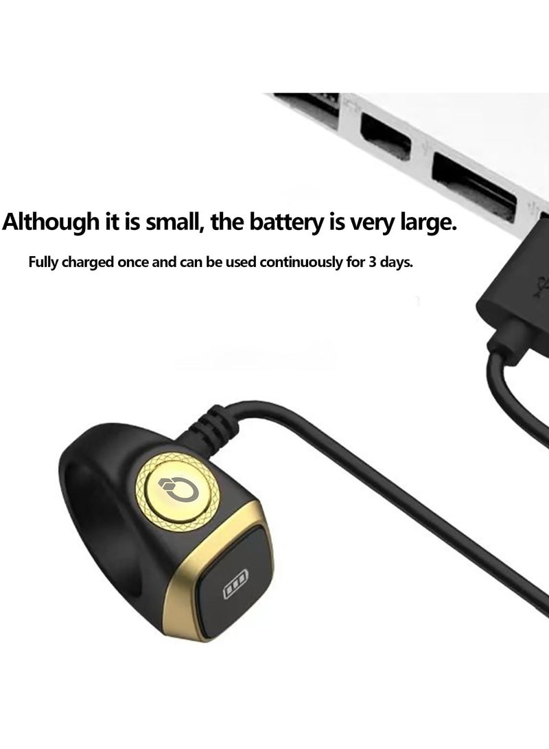 New Zikr Smart Ring OLED Display Tasbih Counter with Include 3 Compatible Sizes(20mm) 5 Prayer Reminder, 3 Tasbih Reminder, BT Connectivity Black - Image 4