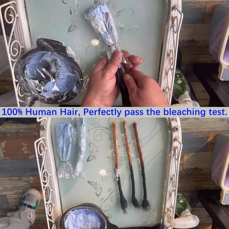 MIUULAAR Loc Extension Human Hair 0.4cm Thickness 8 Inch 100 Strands Natural Black Full Handmade Permanent Locs Can Be Dyed and Bleached for Women Men Kids Dreadlock Extensions Real Human Hair - Image 5