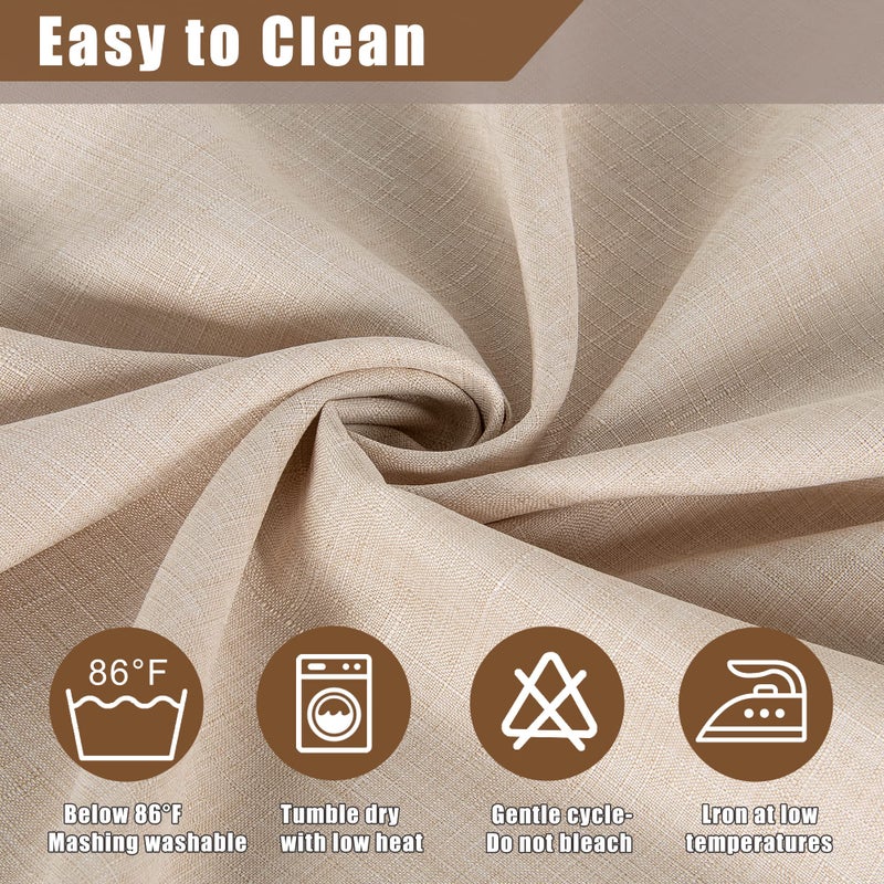 Fitable Faux Linen Beige Tablecloth Rectangle 60 X 84 Inch - Fabric Neutral Table Cloth For 6 Foot Tables  Faux Burlap Kitchen Table Cover For Dining  Party  Farmhouse  Outdoor Picnic  Camping - Image 5
