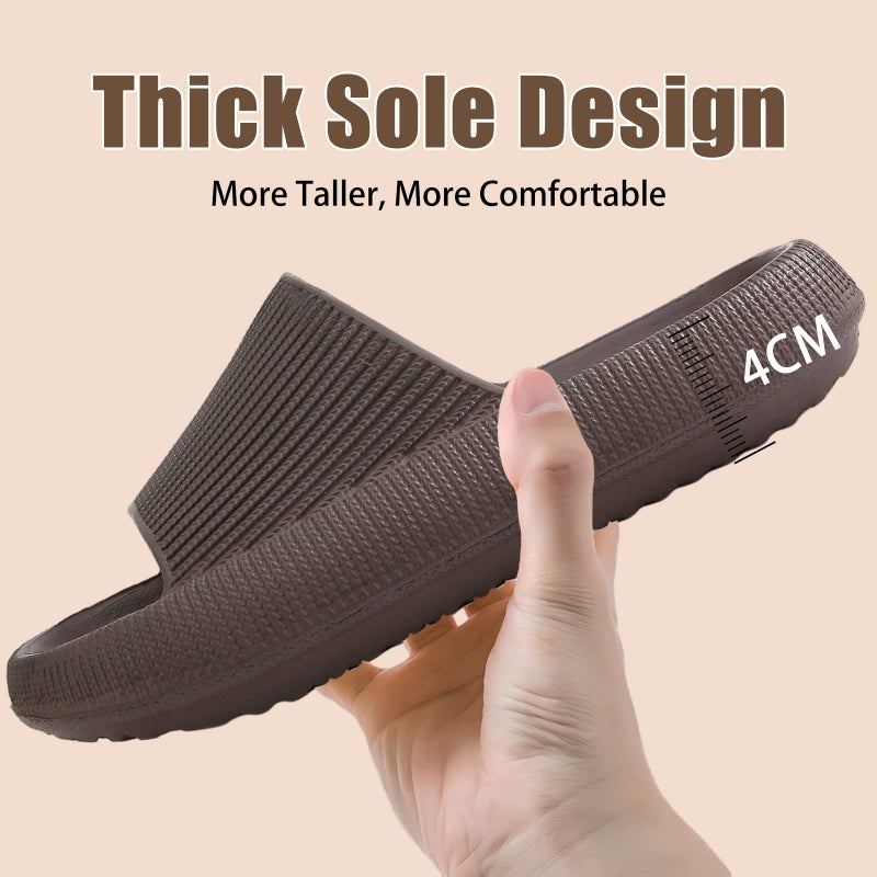 rosyclo Cloud Slides for Woman and Man, Pillow House Slippers Super Soft Comfy Non-Slip Floor Bathroom Shower Shoes Cloud Cushion Slide Sandals for Indoor Outdoor, Dark Chocolate - Image 5