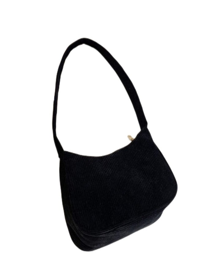 Caviotess Fashion Corduroy Underarm Bag Casual Women Tote Shoulder Bag Clutch Purse Travel Handbag - Image 3