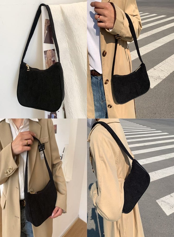 Caviotess Fashion Corduroy Underarm Bag Casual Women Tote Shoulder Bag Clutch Purse Travel Handbag - Image 5