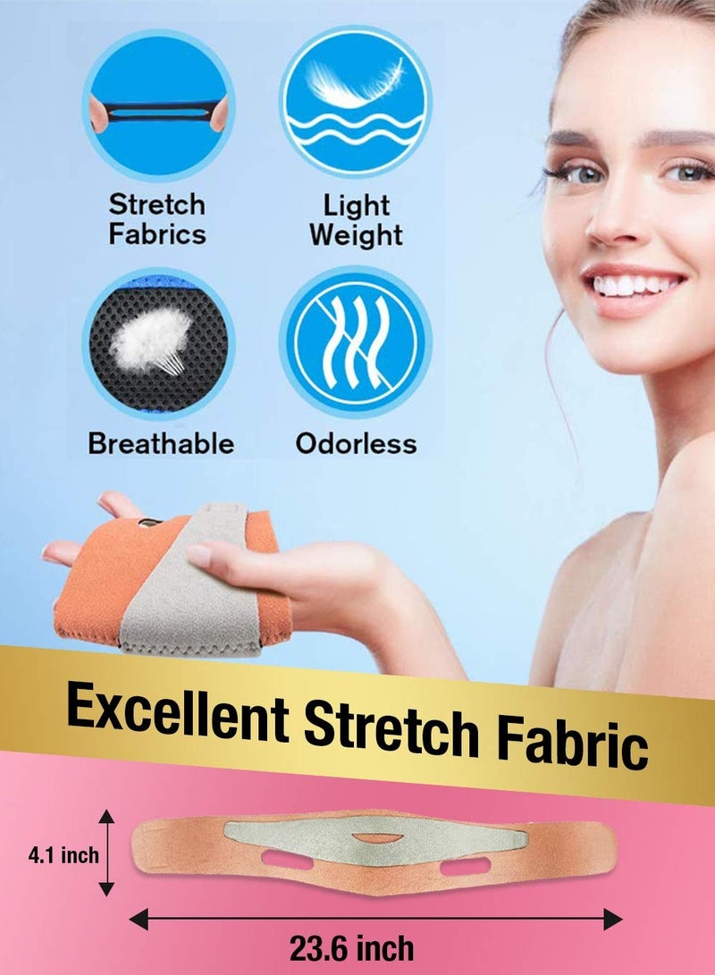 إسكدنيا Face Slimming Strap Reusable Double Chin Reducer Strap Facial Chin Slimmer Device V Line Face Lifting Bandage for Anti Wrinkle Eliminates Sagging Anti Aging Breathable Face Shaper Band - Image 3