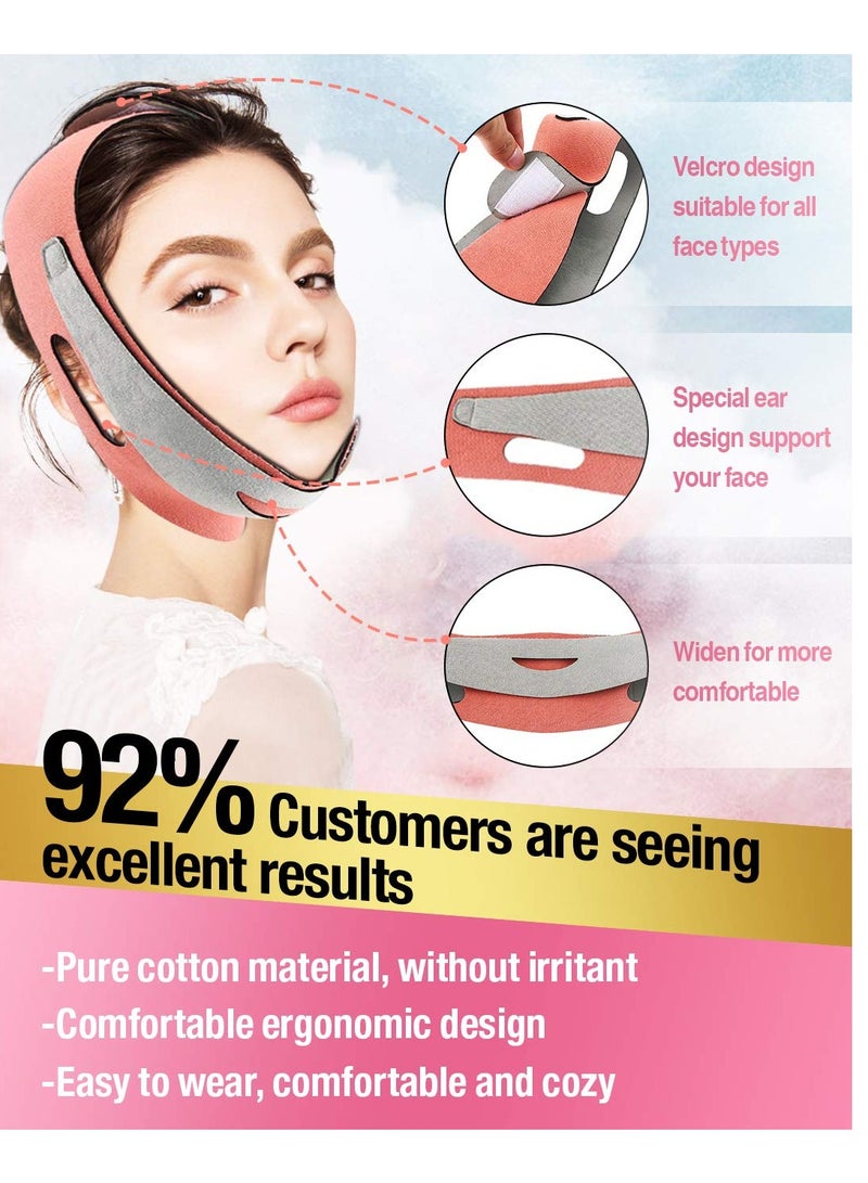 إسكدنيا Face Slimming Strap Reusable Double Chin Reducer Strap Facial Chin Slimmer Device V Line Face Lifting Bandage for Anti Wrinkle Eliminates Sagging Anti Aging Breathable Face Shaper Band - Image 2