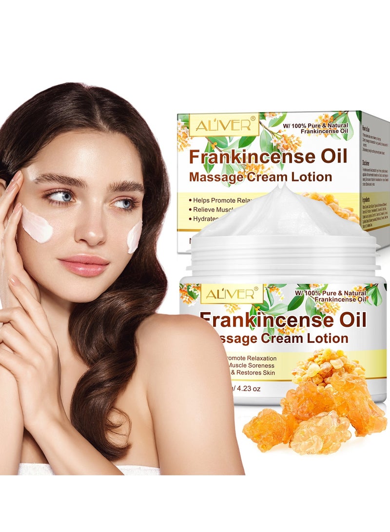 ALIVER 120g Frankincense Oil Massage Cream Frankincense Balm Lotion with 100% Pure & Natural Frankincenses Oil Moisturize Hydrates Restores Skin Frankincenses Cream for Muscle Support - Image 2