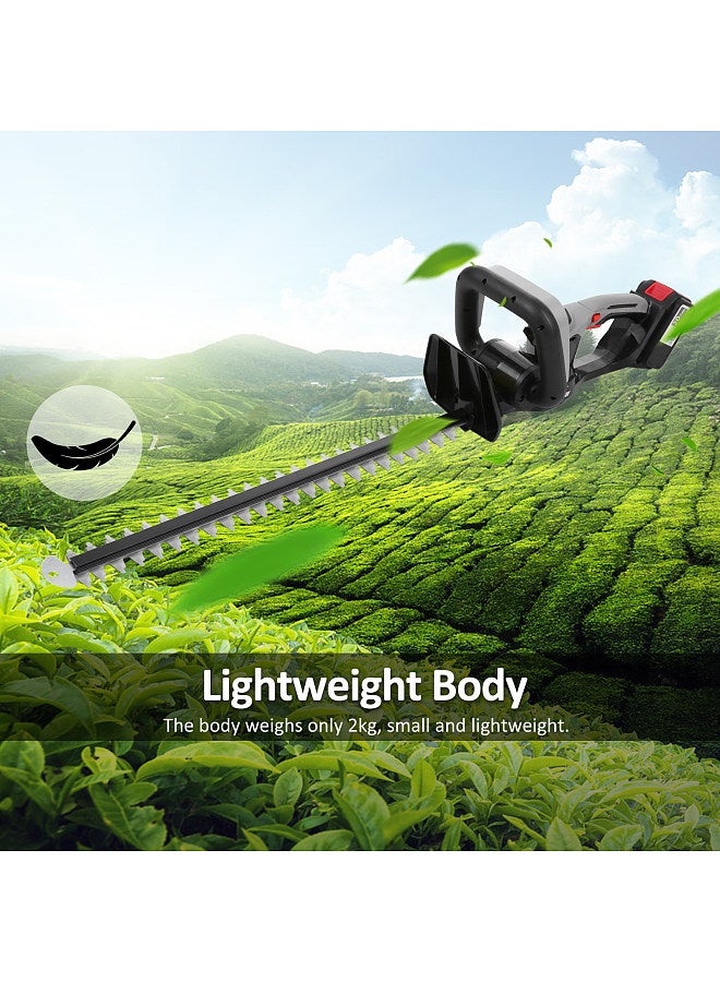 Generic Cordless Hedge Trimmer 21V Battery Bush Trimmer Electric Hedge Trimmer for Pruning 21 Inch Dual-Action Blade with 4.0Ah Battery and Charger Grass Trimmer for Shrub Branch and Lawn  - Image 2