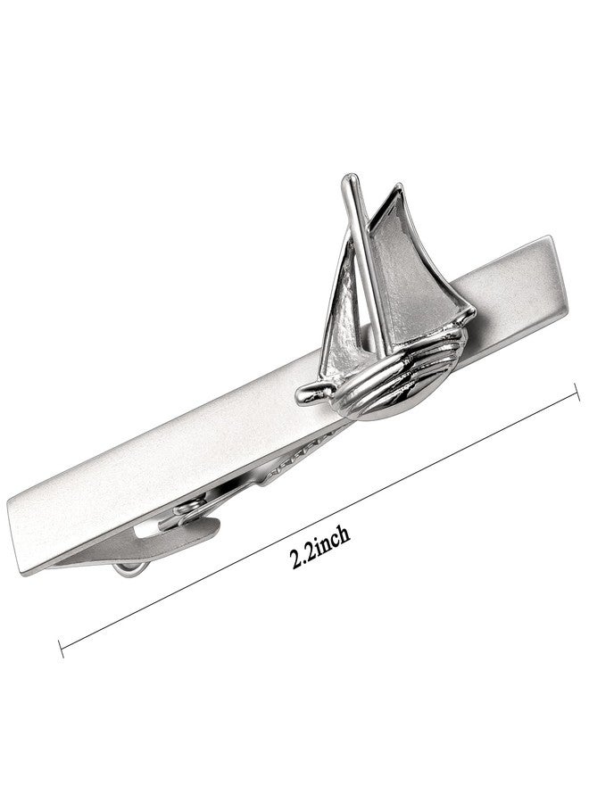 HAWSON 2.2 Inch Men's Nautical Sailboat Tie Clip Silver Tie Bar for Yacht Weddings, Navy Events, Holiday Durable Marine-Themed Accessories for Groomsmen & Maritime Professionals - Image 4