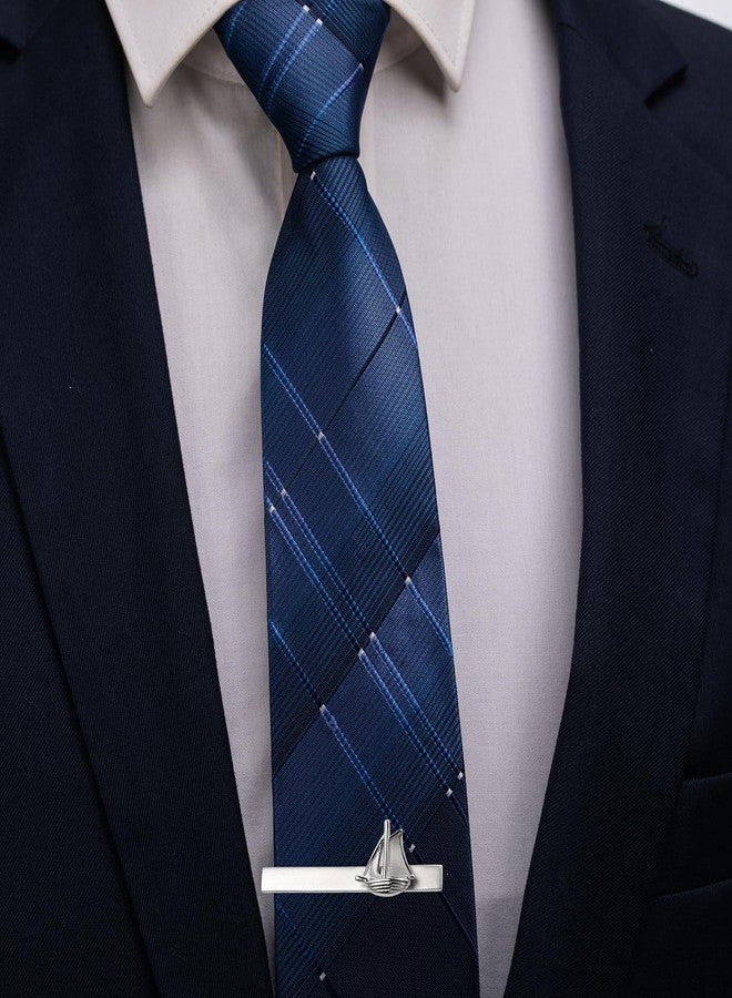 HAWSON 2.2 Inch Men's Nautical Sailboat Tie Clip Silver Tie Bar for Yacht Weddings, Navy Events, Holiday Durable Marine-Themed Accessories for Groomsmen & Maritime Professionals - Image 3