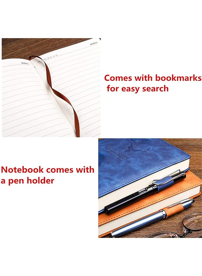 erorex Silt A5 Notebook 360 Page Lined Journal With Pen Loop Personal Writing Notebooks With Premium Thick Paper Faux Leather Notepad With Ribbon Bookmark For Office Home School Business Writing - Image 3