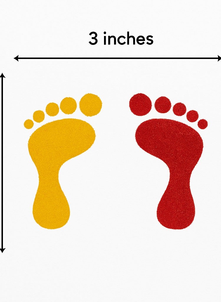 Ready For Chai رانغولي سري لاكشمي تشاران اليدوية القابلة لإعادة الاستخدام لتزيين المهرجانات 3 في × 2.5 في | 2 أزواج - Image 2