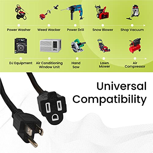 Power By GoGreen Go Green Power Inc. GG-13825BK - كابل تمديد خارجي 14/3 SJTW، أسود، 25 قدم - Image 3