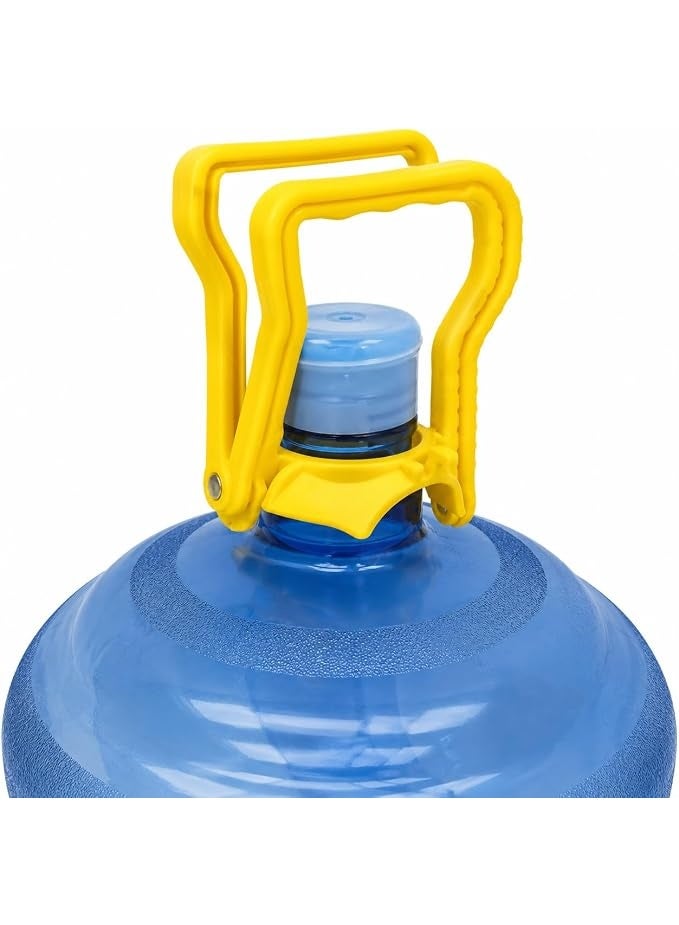 Heavy-duty portable polypropylene water bottle handle, comfortable lifting handle, reusable bottle holder for 3-5 gallon drinking water containers for home, office and outdoor use, easy-to-carry accessory (yellow) - Image 1