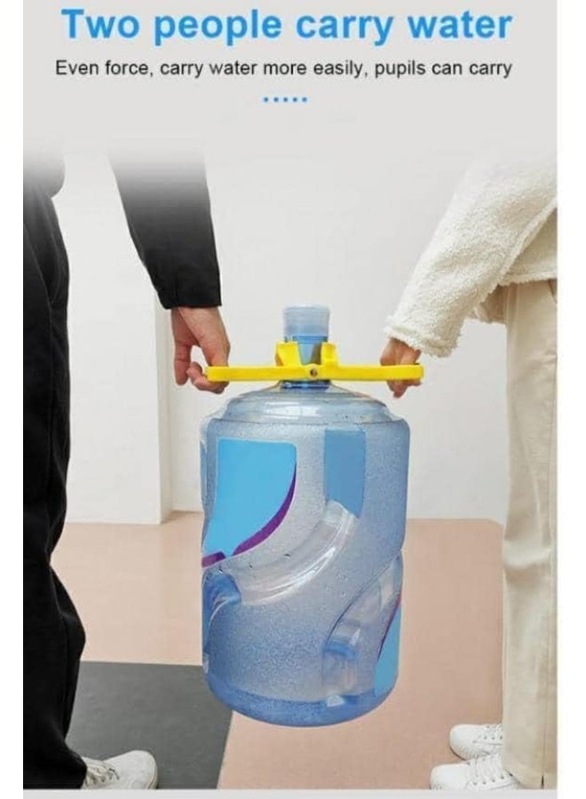 Heavy-duty portable polypropylene water bottle handle, comfortable lifting handle, reusable bottle holder for 3-5 gallon drinking water containers for home, office and outdoor use, easy-to-carry accessory (yellow) - Image 4