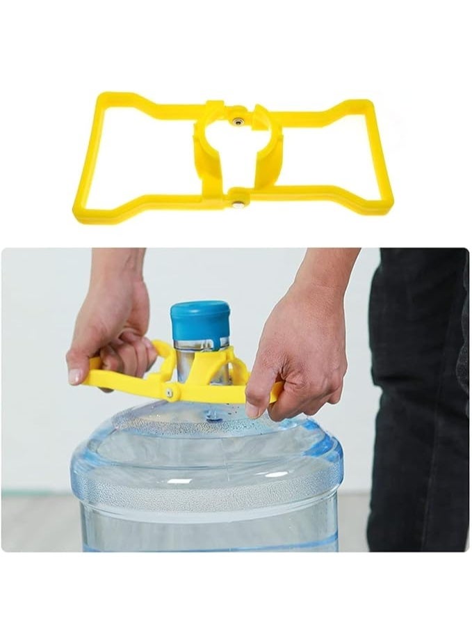 Heavy-duty portable polypropylene water bottle handle, comfortable lifting handle, reusable bottle holder for 3-5 gallon drinking water containers for home, office and outdoor use, easy-to-carry accessory (yellow) - Image 2